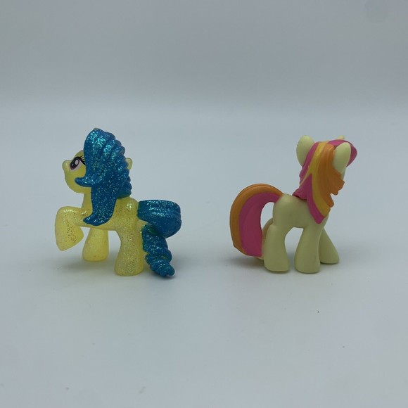 Lot of 2 My Little Pony Ponies Sweetcream Scoops FiM Lemon Hearts Glitter Yellow - Picture 3 of 7